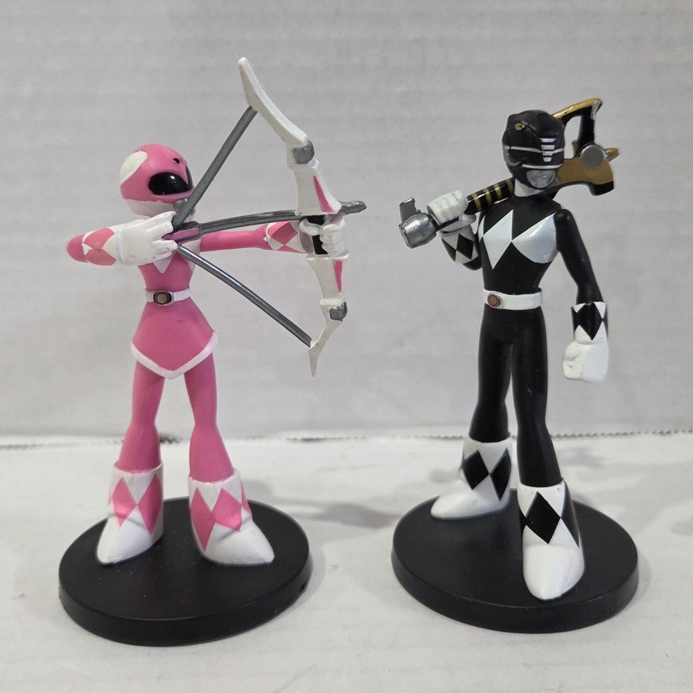 Funko HeroWorld Power Rangers Pink & Black Ranger Vinyl Figures 2017 Set of 2